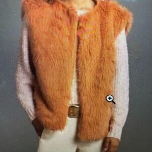 Anthropologie MIDI Vest  Faux Fur Preppy Boho